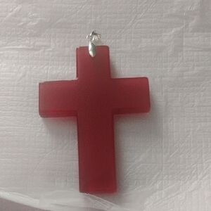 Chic Red Cross Pendant Necklace